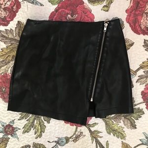 Asymmetrical Leather Skirt